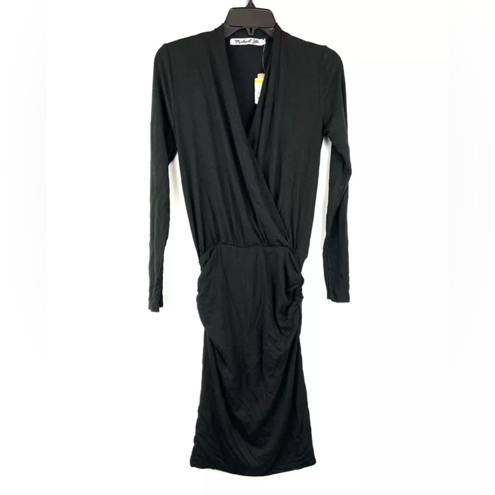Michael Kors Womens Jules Jersey Long Sleeve Dress Black Size X-Small